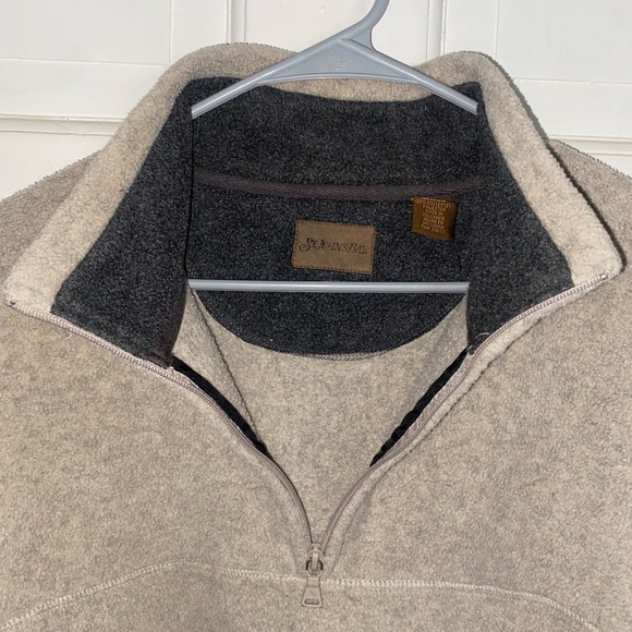 ST JOHNS BAY QUARTER ZIP PULLOVER SWEATER SIZE L KHAKI TAN - Picture 5 of 5